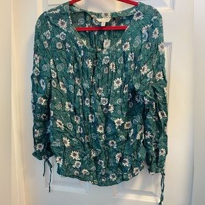 Green floral shirt